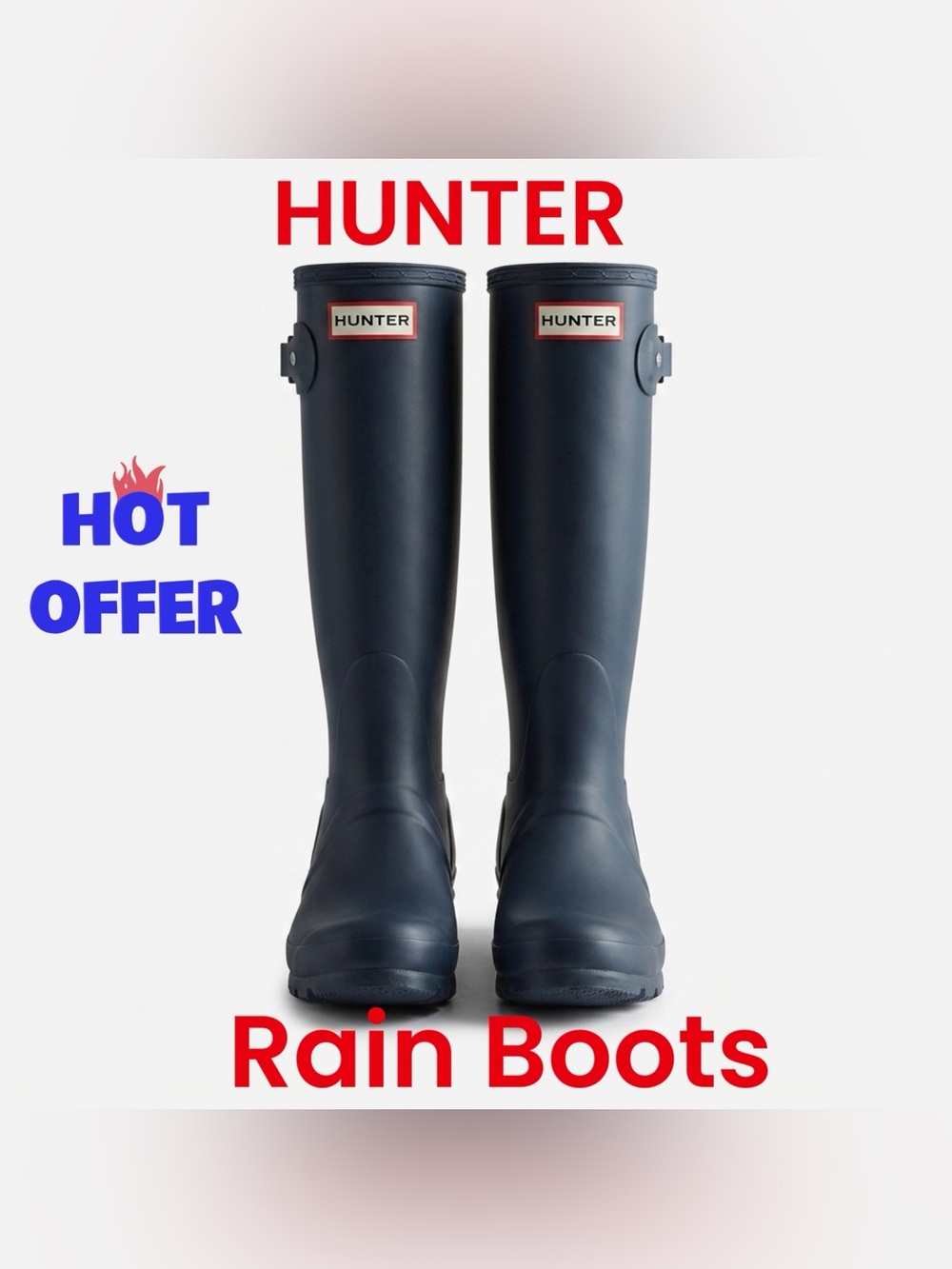 Hunter Women's Original Mid-shin Rain
Boots - Navy Blue‎